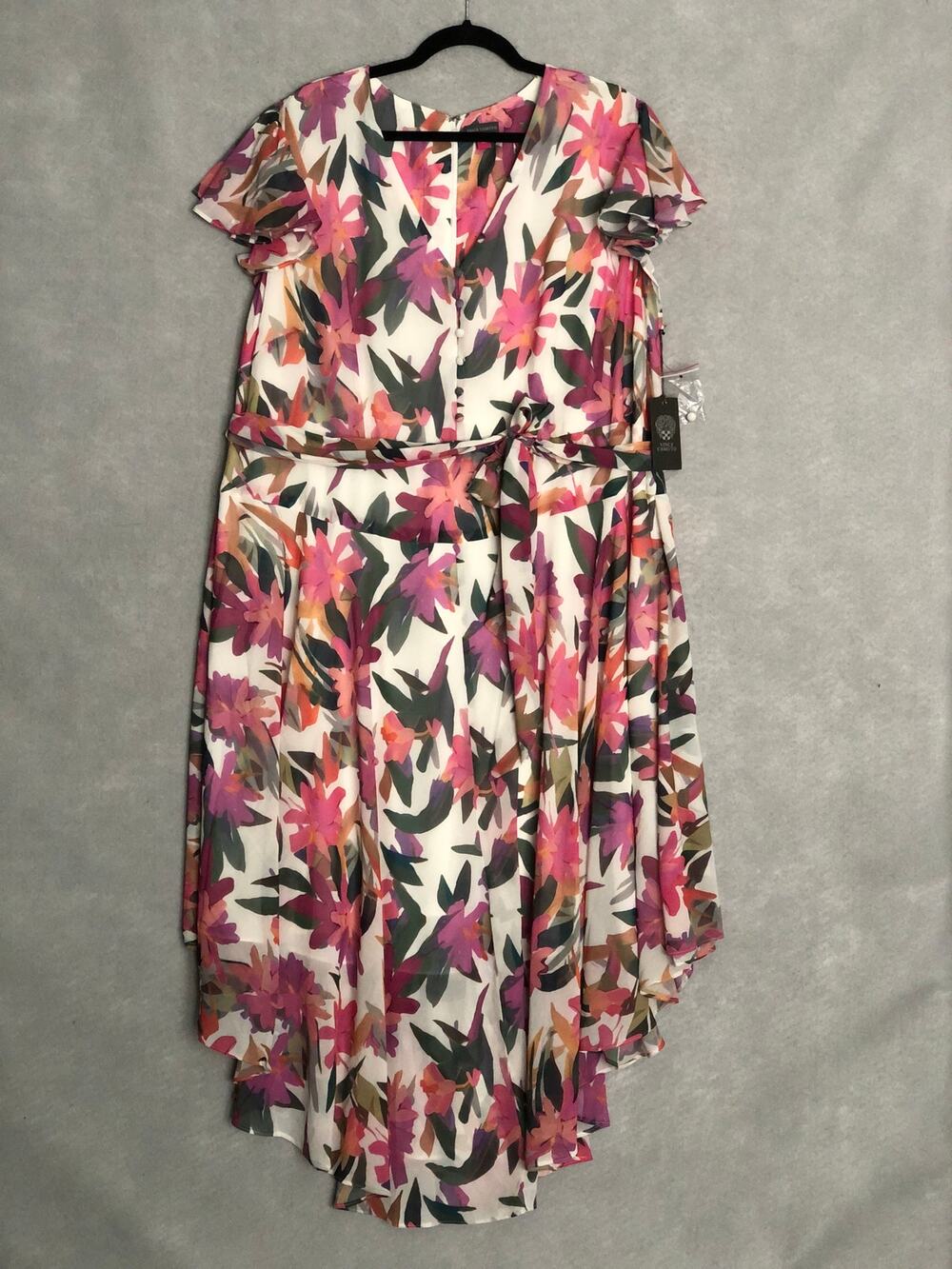 Vince Camuto Flutter Sleeve Dress Floral Maxi Women's 2X NEW